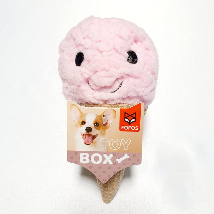 Gambar FOFOS ICE CREAM CONE Pet Dog Puppy Plush Toy - Boneka Mainan Anjing - PINK dari HiDream Pet undefined Tokopedia