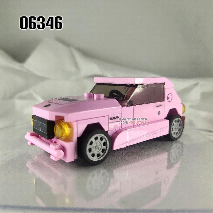 Gambar BRICK-IN-BAG 06346 PINK LUXURY CAR PULLBACK BLOCK BUILD CUSTOM SET MOC dari NOBU Toys and Hobby Shop undefined Tokopedia