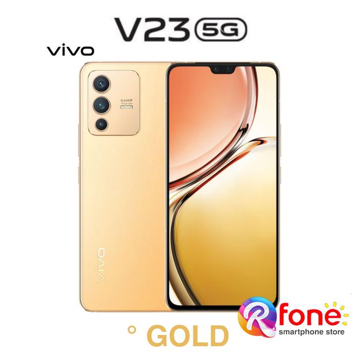 Gambar Vivo V23 5G 8/128GB [ 8GB+ 128GB ] NEW GARANSI RESMI - GOLD dari R-fone Mobile undefined Tokopedia