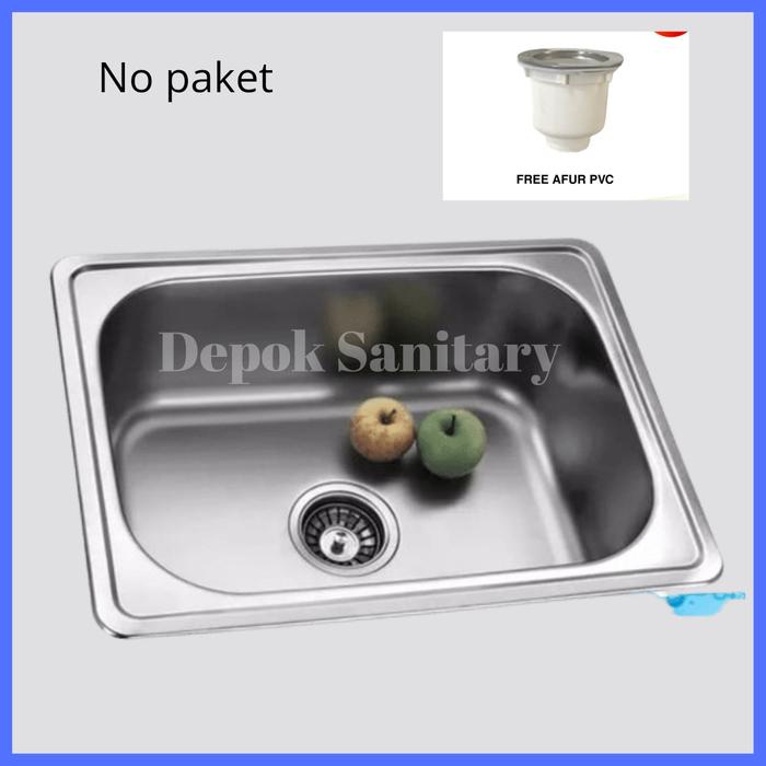Gambar BAK CUCI PIRING SINK SINGLE BOWL STAINLESS 50X40 Prestile/BCP SINK - NO PAKET dari Depok Sanitary Store undefined Tokopedia