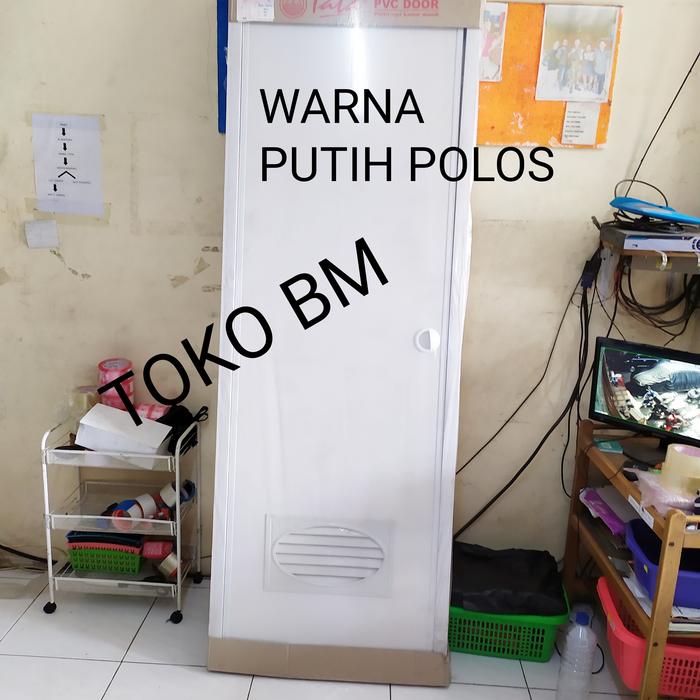 Gambar pintu kamar mandi pvc polos/pintu kamar mandi pvc tebal 10 mm - putih polos dari Toko-BM_NEW undefined Tokopedia