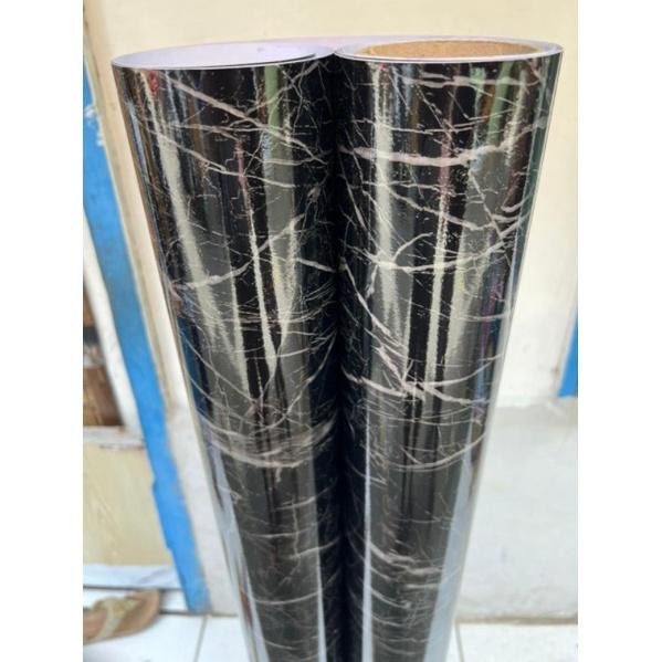 Gambar DecoSheet PVC Pelapis Furintire meja lemari kitchen set HPL tacosheet - MARMER HITAM dari M.A Sticker Art undefined Tokopedia