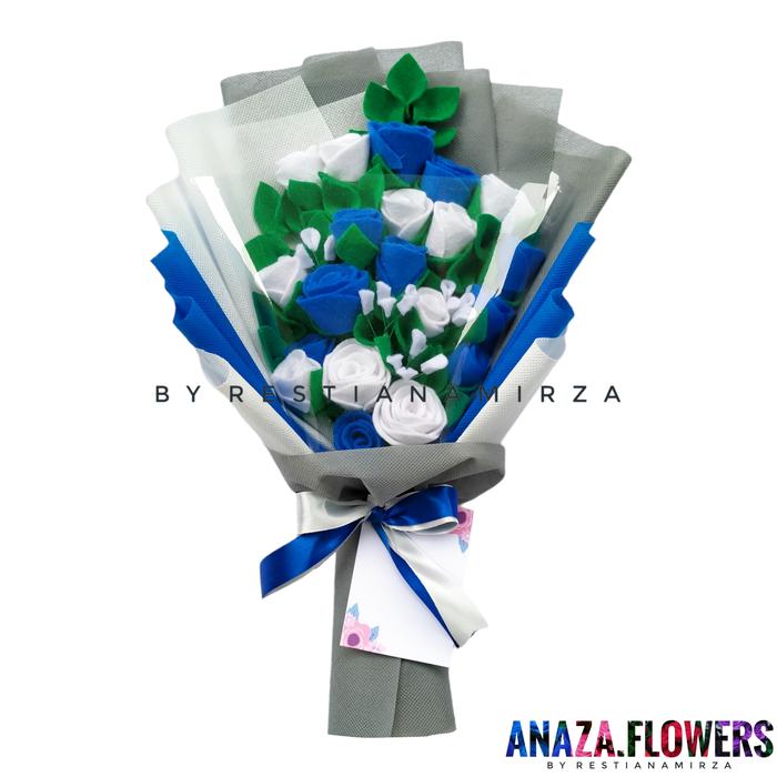 Gambar Buket Bunga Premium Kado Wisuda Ultah Bucket Bouquet - Biru dari ANAZA.FLOWERS undefined Tokopedia