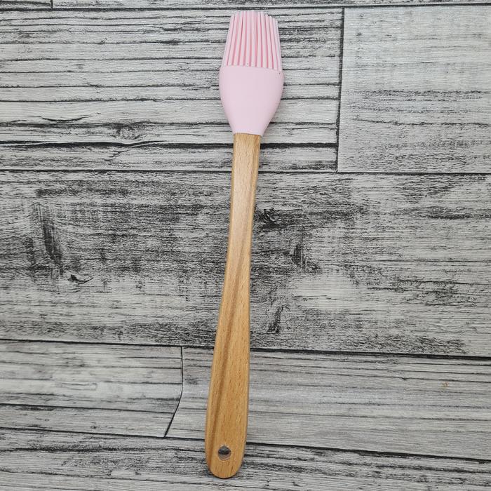 Gambar mini wooden utensil cooking spatula wooden handle / alat masak - pink brush dari etc shopline undefined Tokopedia
