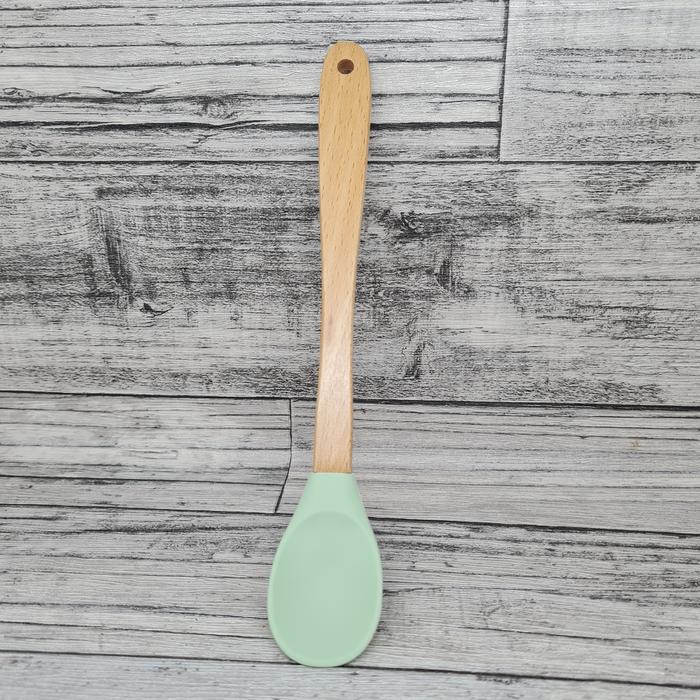 Gambar mini wooden utensil cooking spatula wooden handle / alat masak - mint spoon dari etc shopline undefined Tokopedia