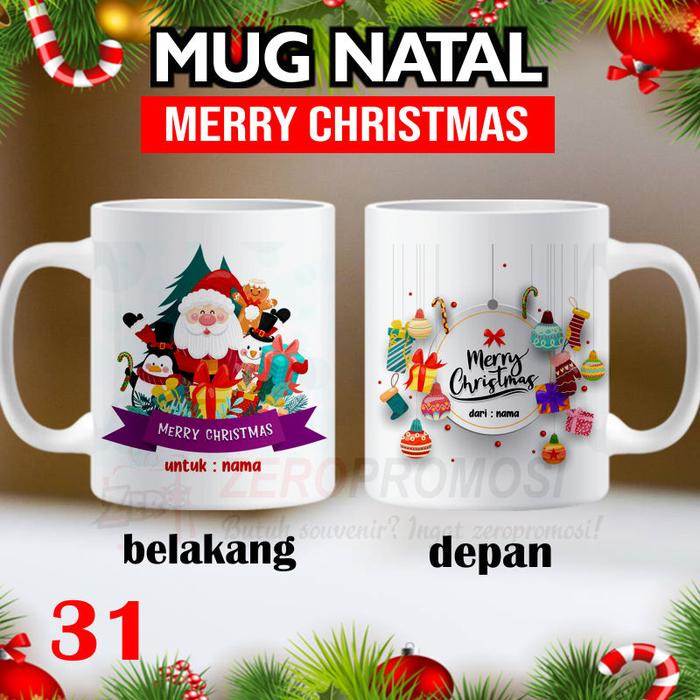Gambar Souvenir Mug untuk Hadiah Natal - Natal 31 dari Zeropromosi undefined Tokopedia