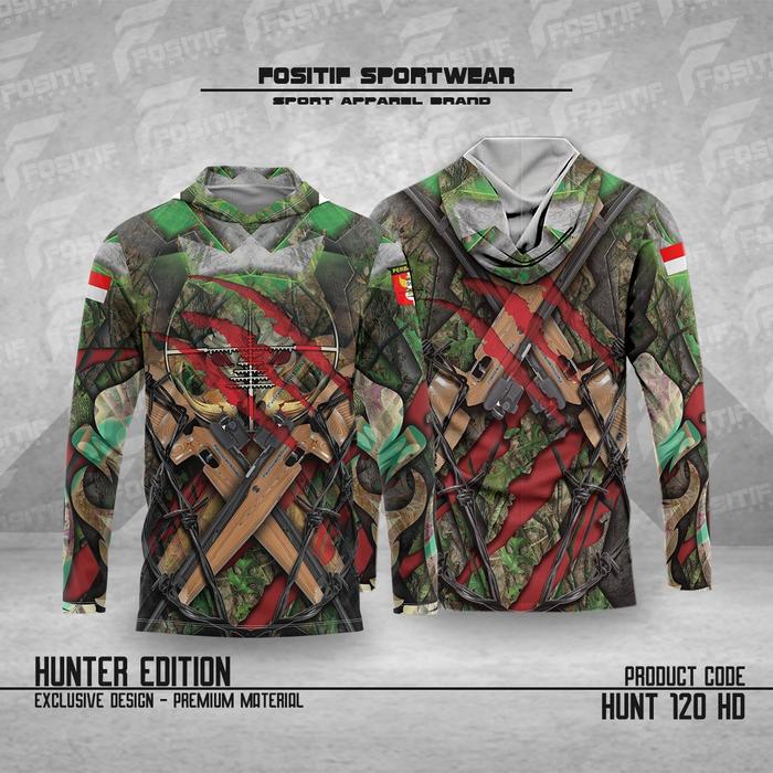 Gambar Kaos baju Jersey hunting lengan panjang hoodie hunt 120 HD dari Fositif Sport wear undefined Tokopedia