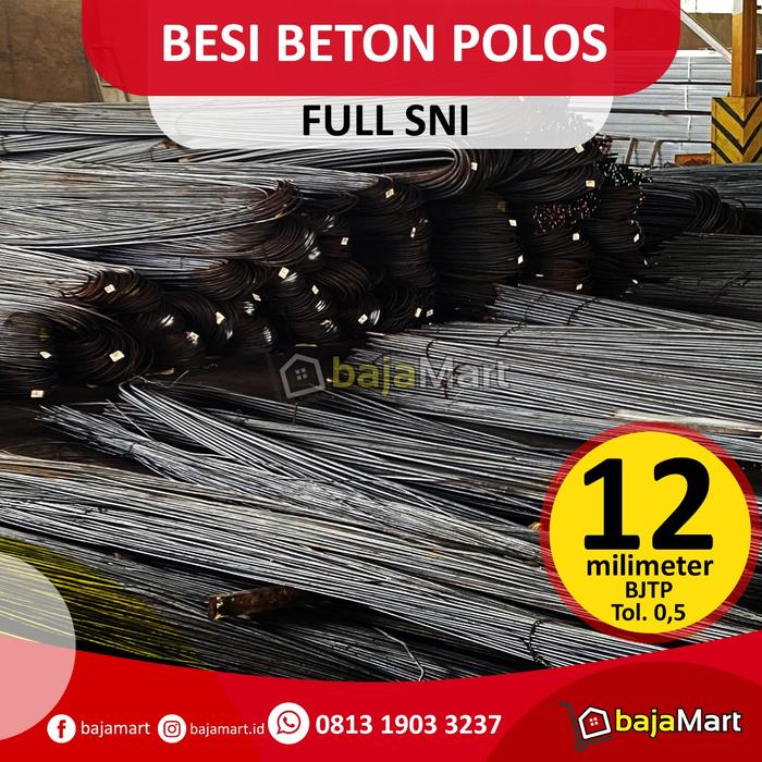 Gambar Besi Beton D 8 10 12 mm x 12 m Polos Merek BAS SNI FULL - 12 mm dari Bajamart undefined Tokopedia