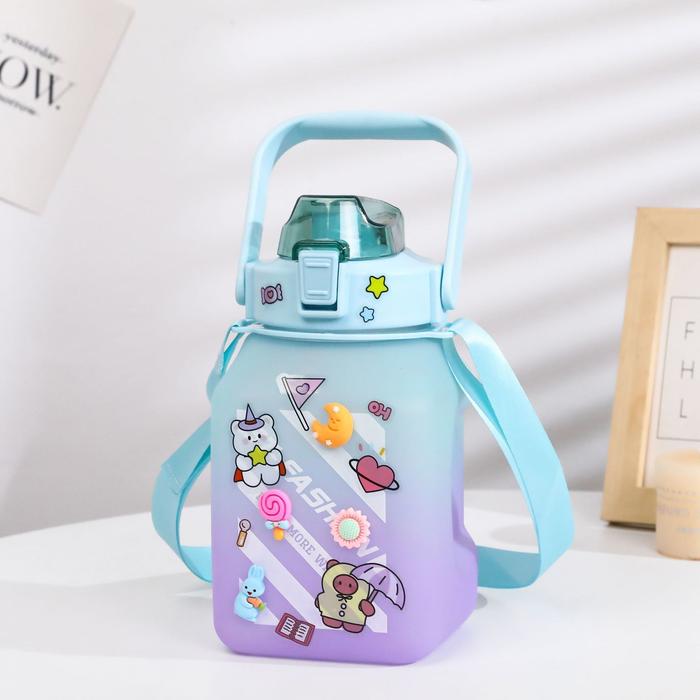 Gambar BOTOL MINUM GRADASI PASTEL 1500 ML FREE STIKER 3 DIMENSI TALI HANDEL - TOSCA UNGU dari Pinter Cetak undefined Tokopedia