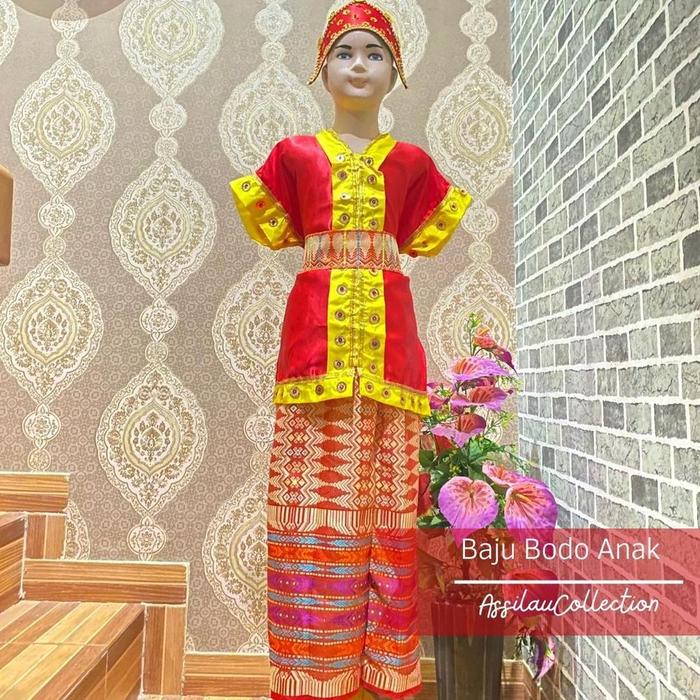 Gambar Baju Adat Sulawesi Selatan/baju Bodo Anak Satuan (Laki/Cewe) - Bodo Merah Cewe, 3 dari AdatNusantara undefined Tokopedia