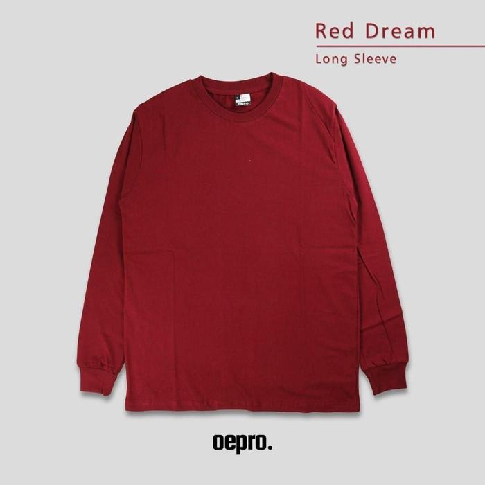 Gambar Baju Kaos Polos Lengan Panjang Laki-Laki Wanita Oversize T-Shirt Oepro - Red Dream, M dari BELFASHOP com undefined Tokopedia