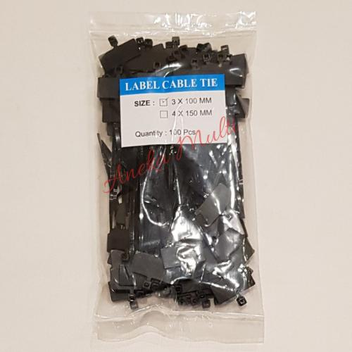 Gambar LABEL Kabel ties Cable tie Maker name tag lan tulis 3x100 100 pcs - Hitam dari aneka multi undefined Tokopedia