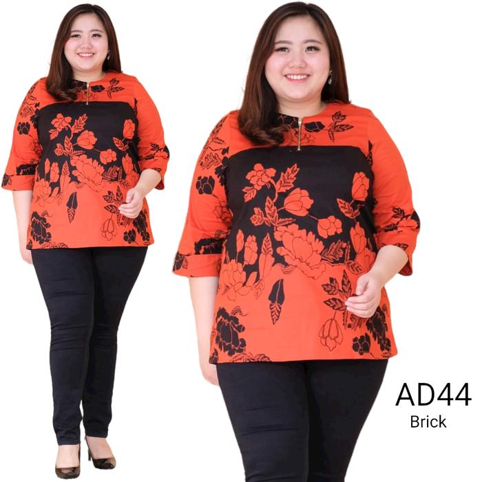 Gambar AD44 Nina Series - Top / Atasan Batik Wanita Jumbo - Brick dari alderacollection undefined 5 Tokopedia
