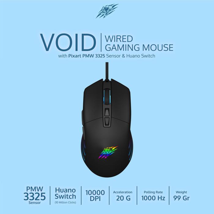 Gambar Sades Void RGB Wired Gaming Mouse - Hitam dari TokoTeknoPro undefined Tokopedia