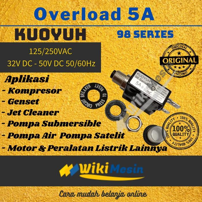 Gambar Taiwan ORI Overload 5A Thermal Protector 5 Amper Kuoyuh Series 98 dari Overload Wikimesin undefined Tokopedia