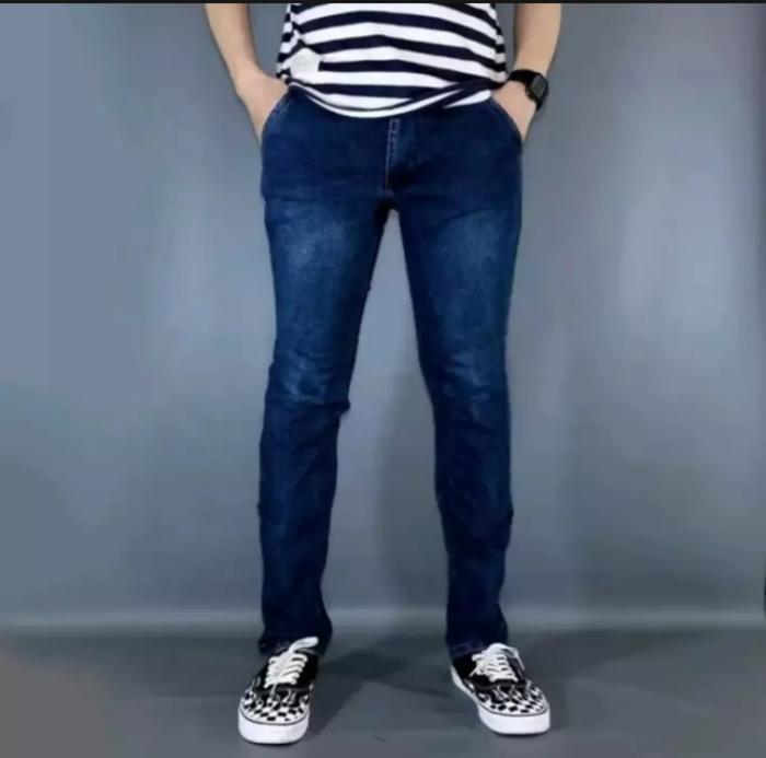Gambar Celana Jeans Pria Slim Fit Bahan Streach Pensil Bagus Melar Ngaret - Hitam, 33 dari marapolom undefined Tokopedia