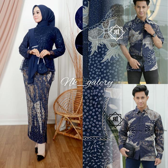 Gambar COUPLE KEBAYA AURORA SELANDANG - navy, Atasan Kebaya dari Nk_galery undefined Tokopedia