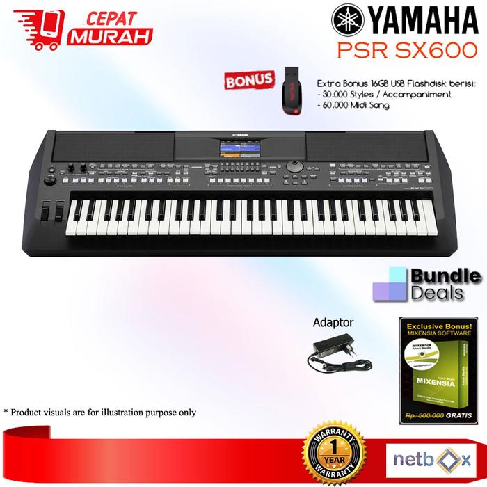 Gambar Yamaha PSR SX 600/ PSR SX600/ PSRSX600 / SX-600 Keyboard Arranger - Paket 1 dari Netbox undefined Tokopedia