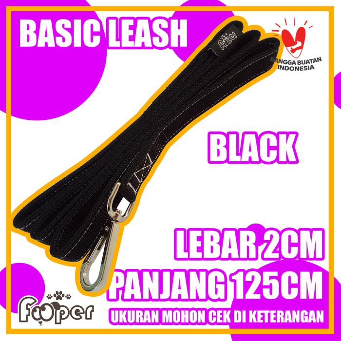 Gambar Basic Dog Leash Tali Tuntun Anjing Small - Medium - Black dari Fooper Kota Administrasi Jakarta Barat Tokopedia