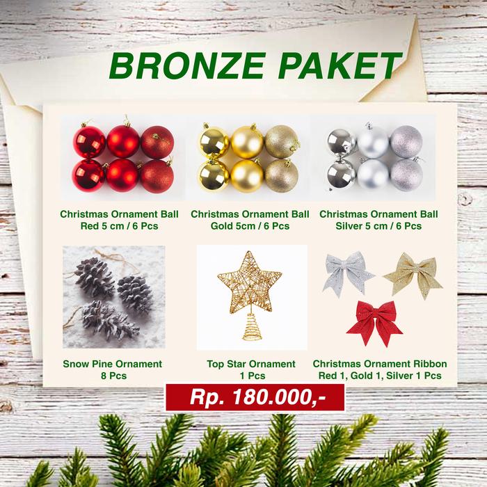 Gambar Pohon Natal Jarum 1,5 Meter 5 FT Snow Flake Pine Tree BONUS LAMPU LED - +PAKET BRONZE dari Winata Stores undefined Tokopedia