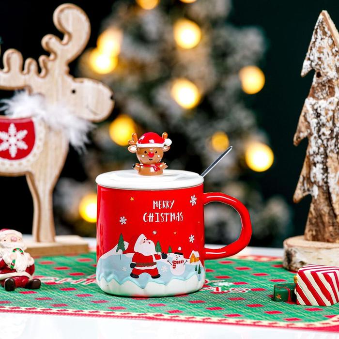 Gambar Mug Natal Bahan Keramik Creative Reindeer Christmas Mug Christmas Gift - Merah dari Ongzo.id undefined Tokopedia