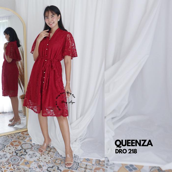 Gambar MAMA HAMIL Baju Hamil Menyusui Pesta QUEENZA Dress - DRO 218 - Merah dari MamaHamil Butik undefined Tokopedia