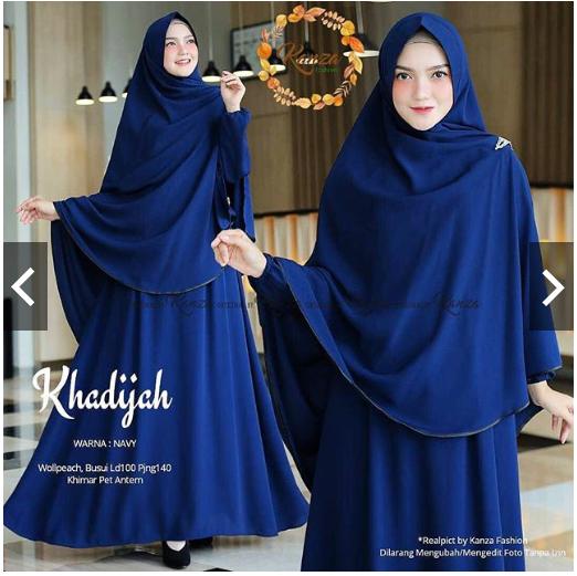 Gambar Gamis Muslimah Terbaru / Gamis Khadijah Setelan Plus Kerudung Syari / - navy, L dari dutalaku undefined Tokopedia