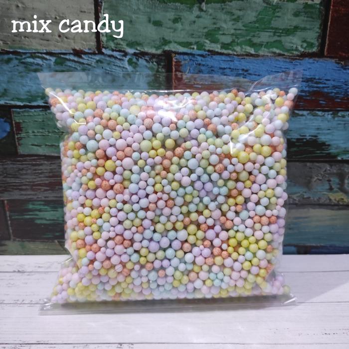 Gambar butiran styrofoam warna/floam/butiran gabus undian/isi giftbox/slime - mix candy dari yora paper undefined Tokopedia
