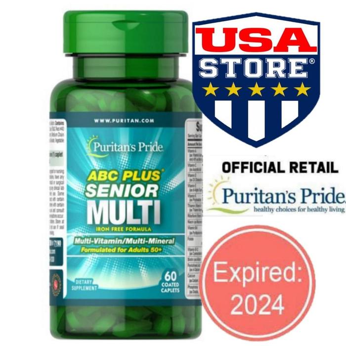 Gambar PURITAN ABC SENIOR PLUS 60 100 120 CAPLETS MULTI VITAMIN - MINERAL - Senior 60 caps dari clovis_store1 undefined 5 Tokopedia