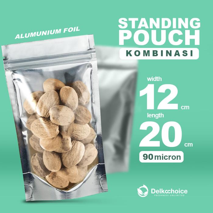Gambar Plastik Kemasan SMALL Standing Pouch 12cm DELKOCHOICE Sealer Makanan - Clear Metalize dari kilat packing undefined Tokopedia