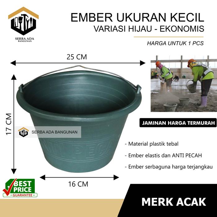 Gambar Ember cor hijau kecil besar / ember semen plastik anti pecah / - EMBER IJO KECIL dari Ika1offc Shop undefined Tokopedia