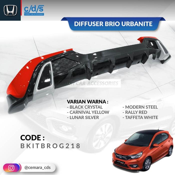 Gambar DIFFUSER | BODYKIT BELAKANG ALL NEW BRIO URBANITE 2018 - NOW - RALLY RED dari Berlian Jaya Accesories undefined Tokopedia
