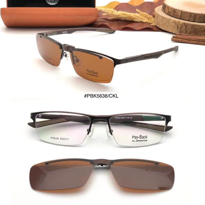 Gambar frame kacamata pria payback ORIGINAL Paket lensa progresif minus plus - Cokelat, progANTIRADIASI dari ziyaputri shop undefined Tokopedia