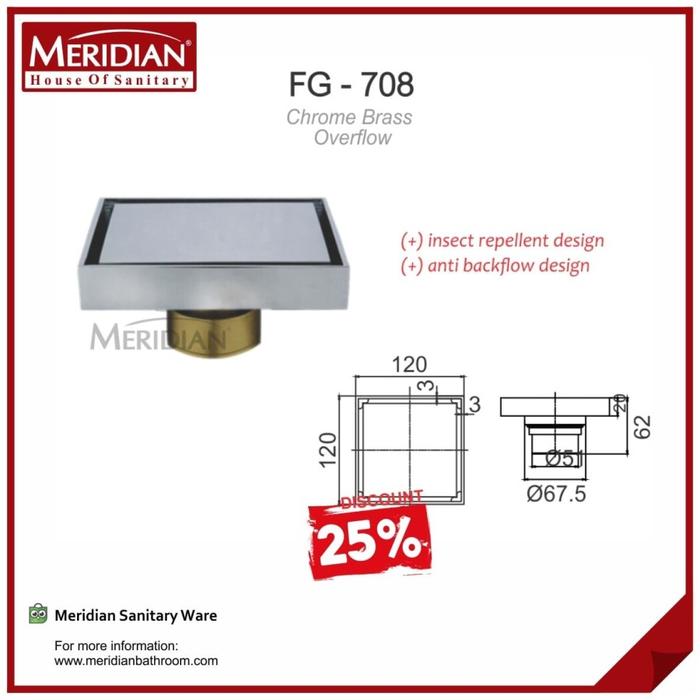 Gambar Floor Drain Meridian FG 708 dari melektronik sanitary official undefined Tokopedia