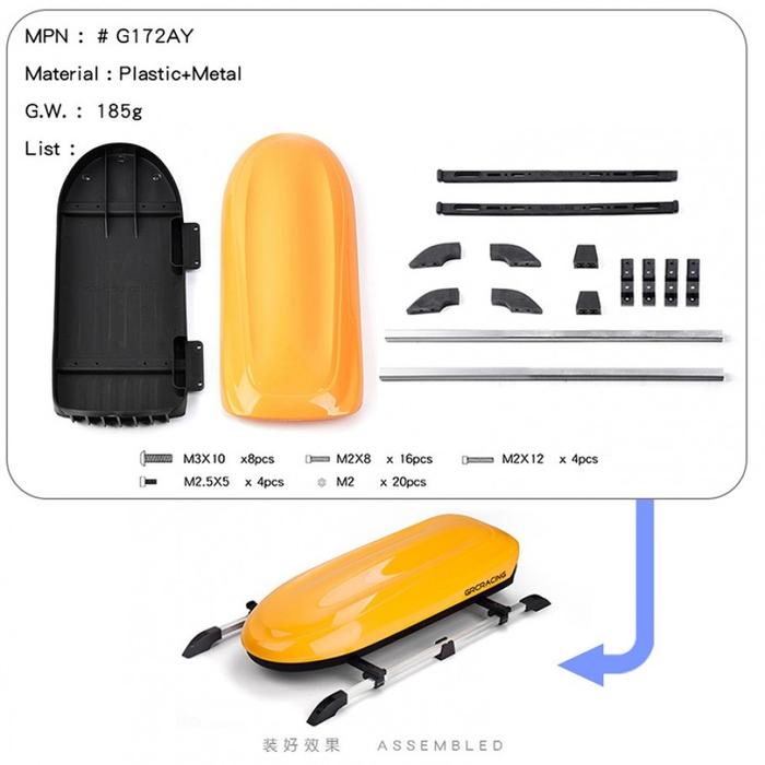 Gambar GRC Storage Box Roof Rack Traxxas TRX4 TRX6 Axial SCX10 RGT 1/10 Rc - Kuning dari RCLampung undefined Tokopedia