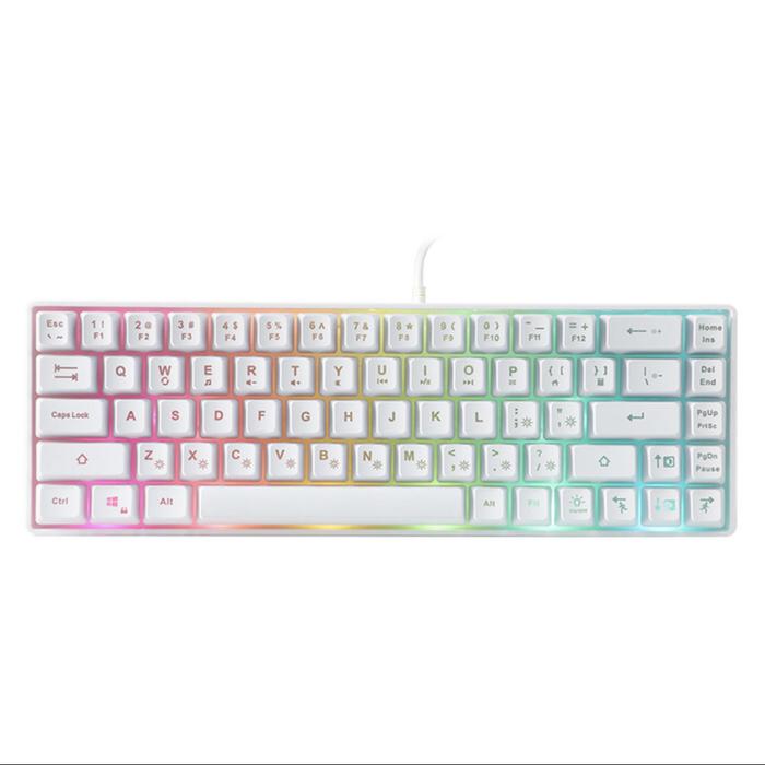 Gambar Rexus K68M Gaming Keyboard 68 keys membrane RGB Hitam Lampu - Putih dari Click & Go Tokopedia undefined Tokopedia