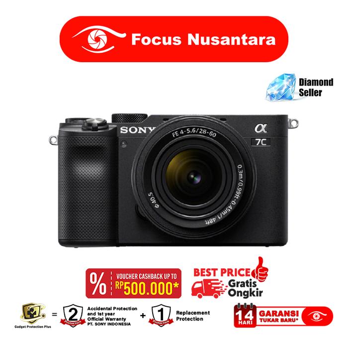 Gambar Sony Alpha A7C Sony A7C Sony A 7C Sony A7 C kit 28-60mm GARANSI RESMI - BLACK dari Focus Nusantara undefined Tokopedia