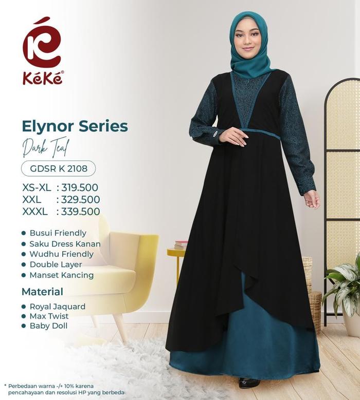 Gambar GAMIS DEWASA KEKE GDSR K 2108 DARK TEAL,GARDEN GREEN ORIGINAL - DARK TEAL, M dari F2 Store&#39;s undefined Tokopedia