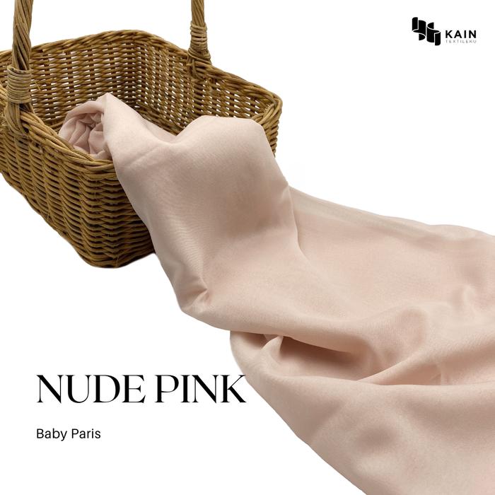 Gambar Bahan Kain Jilbab Kerudung Baby Paris per 0,5 meter - Nude pink dari Kain Textileku undefined Tokopedia