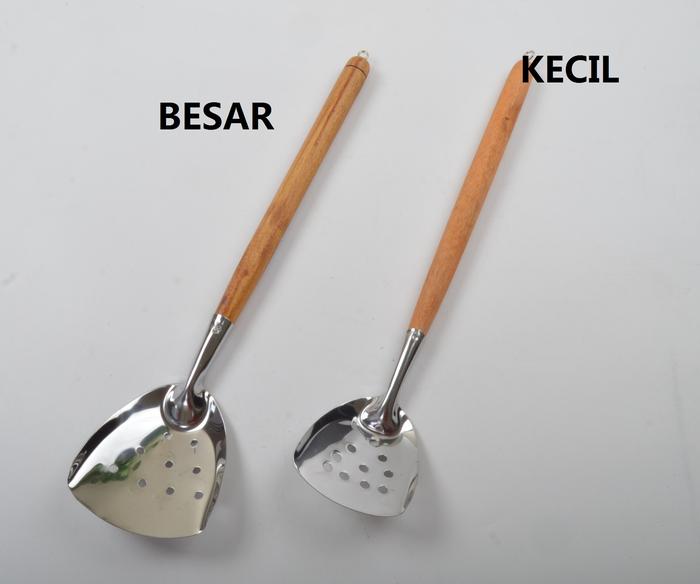 Gambar SPATULA STAINLESS GAGANG KAYU SUSUK SODET BESAR KECIL - SUSUK LUBANG K dari CEVESKA SHOP undefined Tokopedia