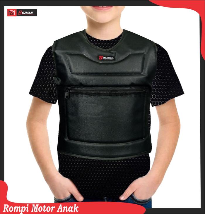 Gambar Rompi Motor Biker/Touring Anti Angin Pelindung Body - Anak S.Black dari Moonberi. undefined Tokopedia