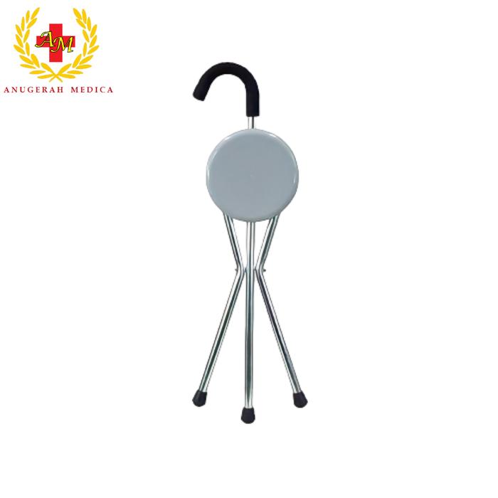 Gambar Tongkat plus Tempat Duduk (Tongkat Kursi Sholat) - TIPE BULAT dari Anugerah Medica Indonesia undefined Tokopedia