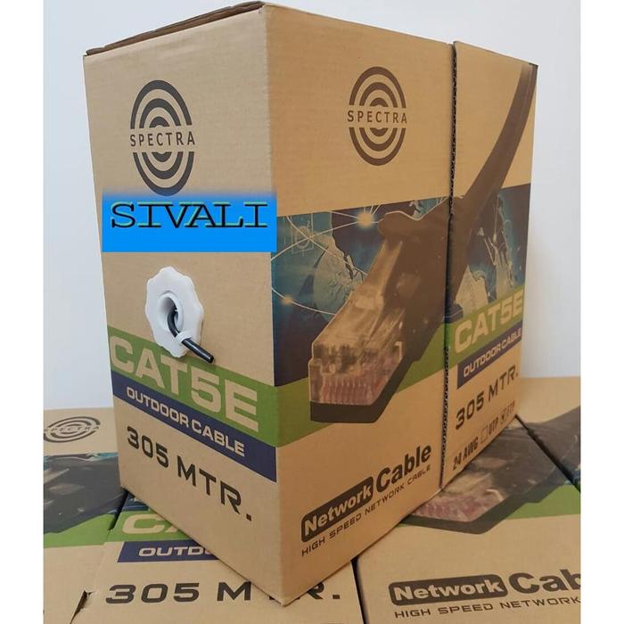 Gambar 50 METER KABEL LAN FTP CAT5E OUTDOOR BLACK [crimping rj45 - SPECTRA dari quirinsthore undefined Tokopedia