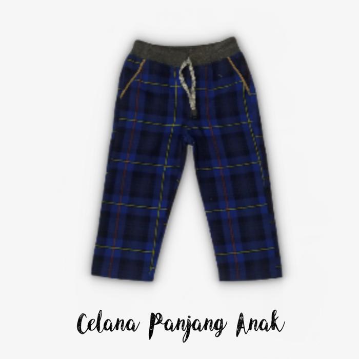 Gambar Celana Panjang Tartan Anak Celana Kotak-Kotak Unisex Terhits Terbaru - Biru Gelap1, M dari M1 Fashion Store undefined Tokopedia