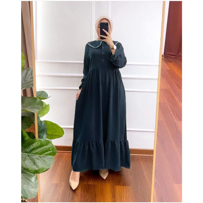 Gambar Gamis Nazareth Dress Muslim Wanita - Navy dari Tokogo.id undefined Tokopedia