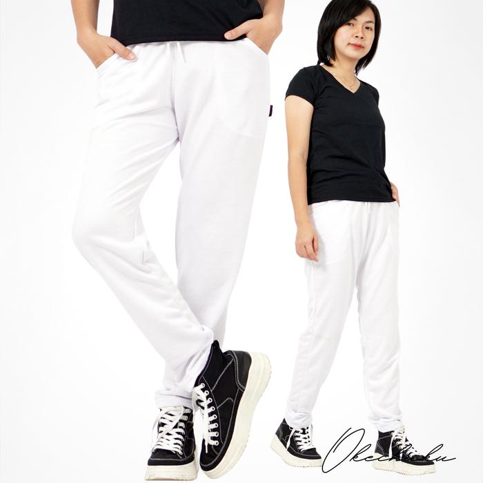 Gambar MICHELE Celana Joger Panjang SKINNY SLIM FIT Wanita Training Okechuku - Putih, S/M dari Okechuku undefined Tokopedia