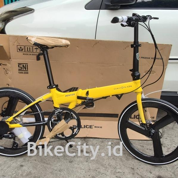 Gambar Sepeda Lipat DAHON ION DENVER X CARBON NEW SPEC UPGRADE 20 INCH - Yellow Black dari BikeCity.id undefined Tokopedia