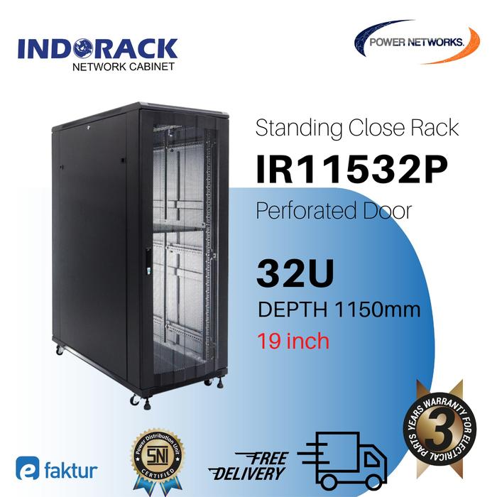 Jual INDORACK CLOSE RACK IR11532P PERFORATED DOOR Rak Server 32U 19inch ...