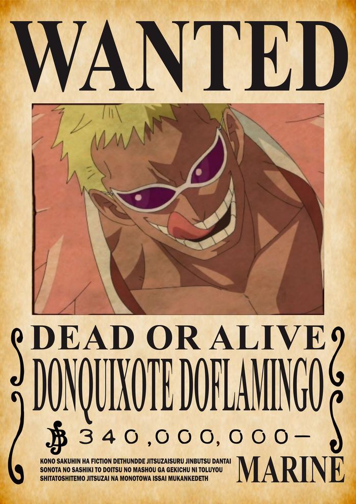 Gambar TERBARU Poster Bounty Mantan Shichibukai Anime Manga One Piece A4 HD - Doflamingo dari Zhaafirah72 undefined Tokopedia