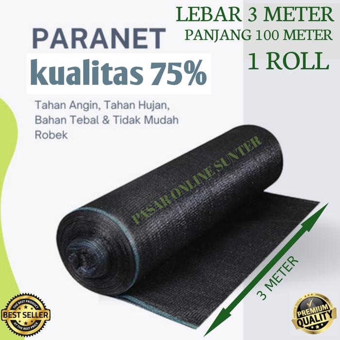 Promo paranet 75% lebar 3 meter x panjang 100 meter | 1 Roll - Jakarta